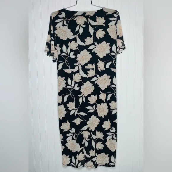 TORRID Floral At The Knee Mesh Surplice Ruffle Slit Dress - Picture 5 of 7